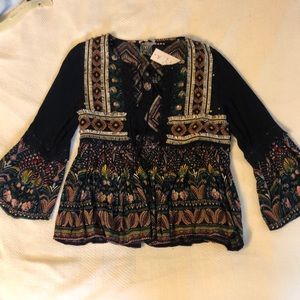 Multicolored Bohemian Light Jacket/Blouse